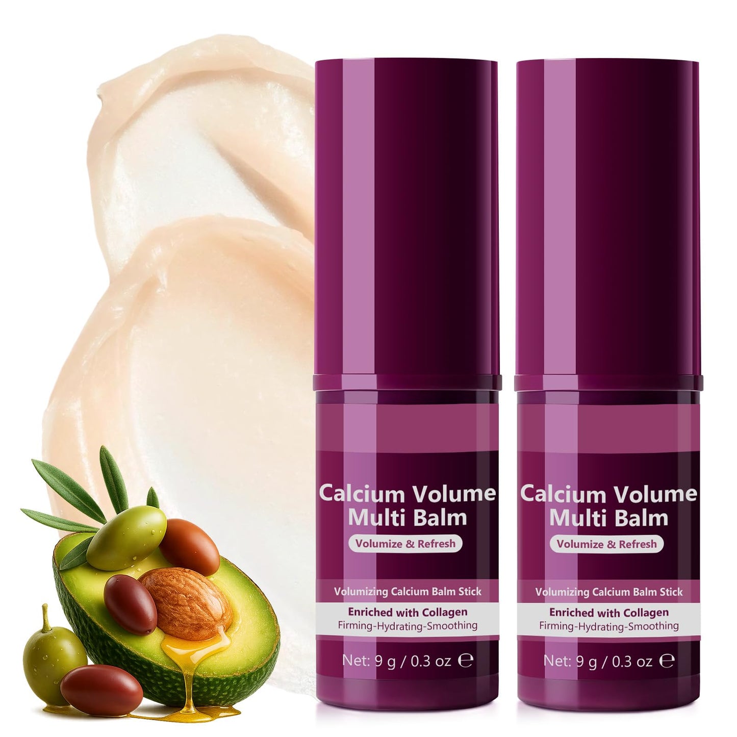 ABOUME Calcium Multi Balm Stick, Calcium Balm for Wrinkles, Anti-aging, Hydrating and Firming Skin, Collagen Stick for Face, Eyes & Neck (2pcs)