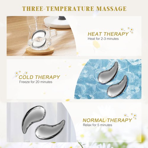 Mini Cooling Eye Pad for Puffy Eyes, Unbreakable Stainless Steel Eye Mask, Anti-Aging Hot or Cold Using for Eyes Wrinkles Puffiness Relief
