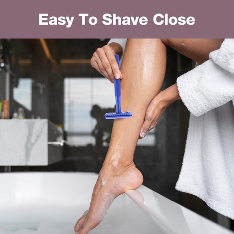 KINGHOOD Brass Single Blade Razor Safety Razor Metal Double Edge Razor One Blade Razor with 10 Blades Long Handle Weighted Eco-Friendly Reusable Razor