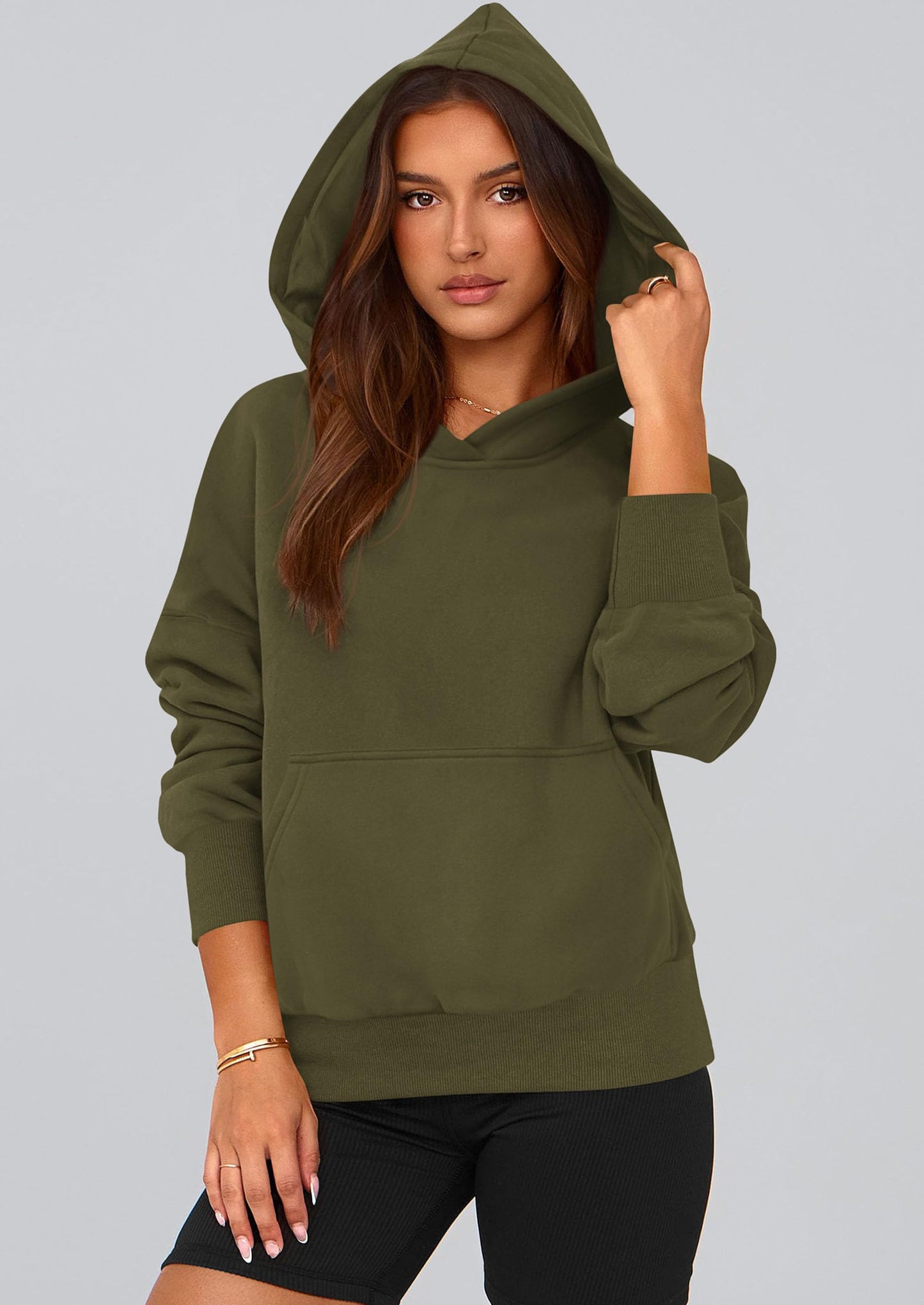 PRETTYGARDEN Women's 2026 Fall Hooded Sweatshirts Long Sleeve Half Zip Cropped Hoodies Pullover Winter Fashion Clothes