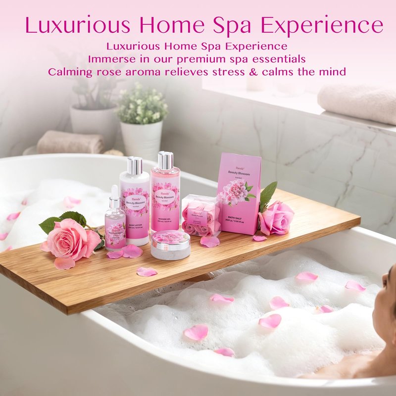 Bath Set Spa Gifts for Women Mothers Day Gifts Basket Relaxing Home Spa Bath and Body Set Luxury Self Care Kit with Essential Oil Body Lotion Birthday Gift for Her