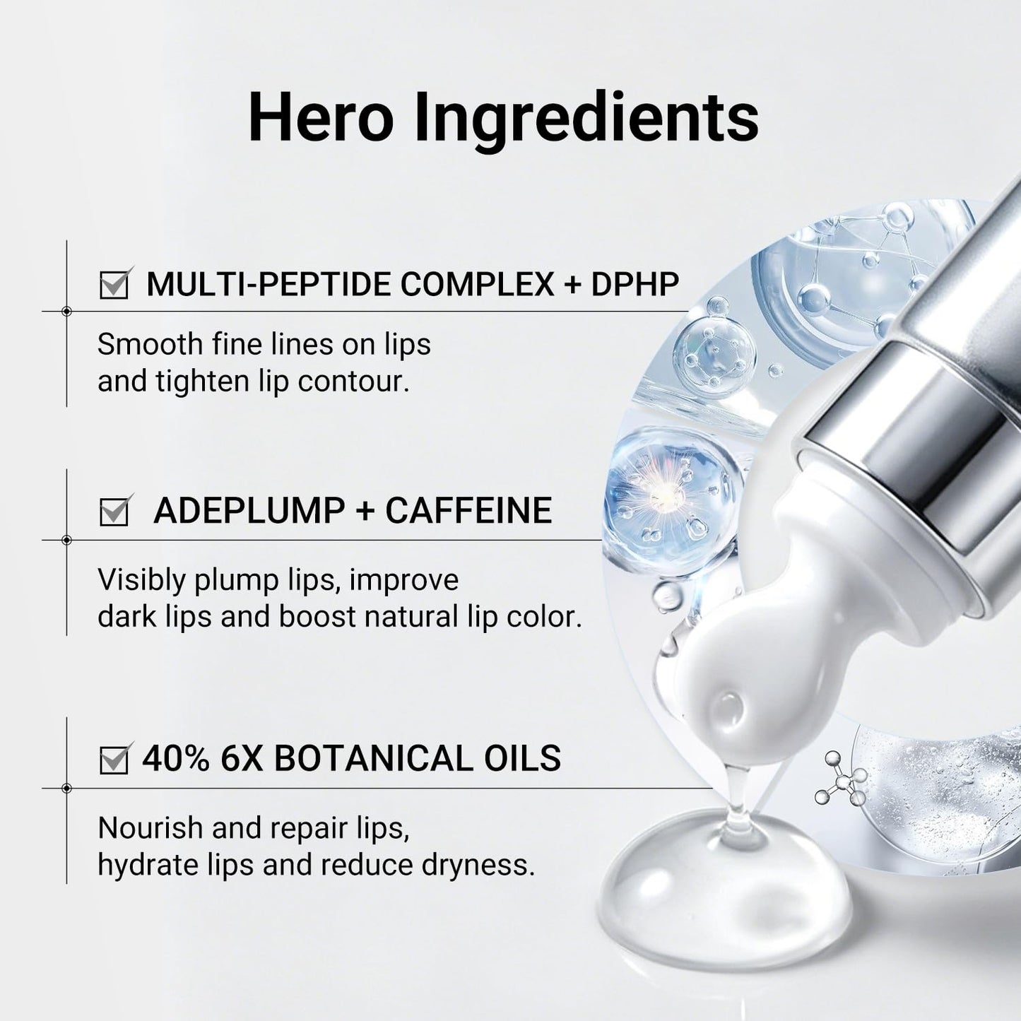 Dr.Leo Multi-Peptide Lip Serum Moisturizing Balm with Natural Oils, 0.35oz