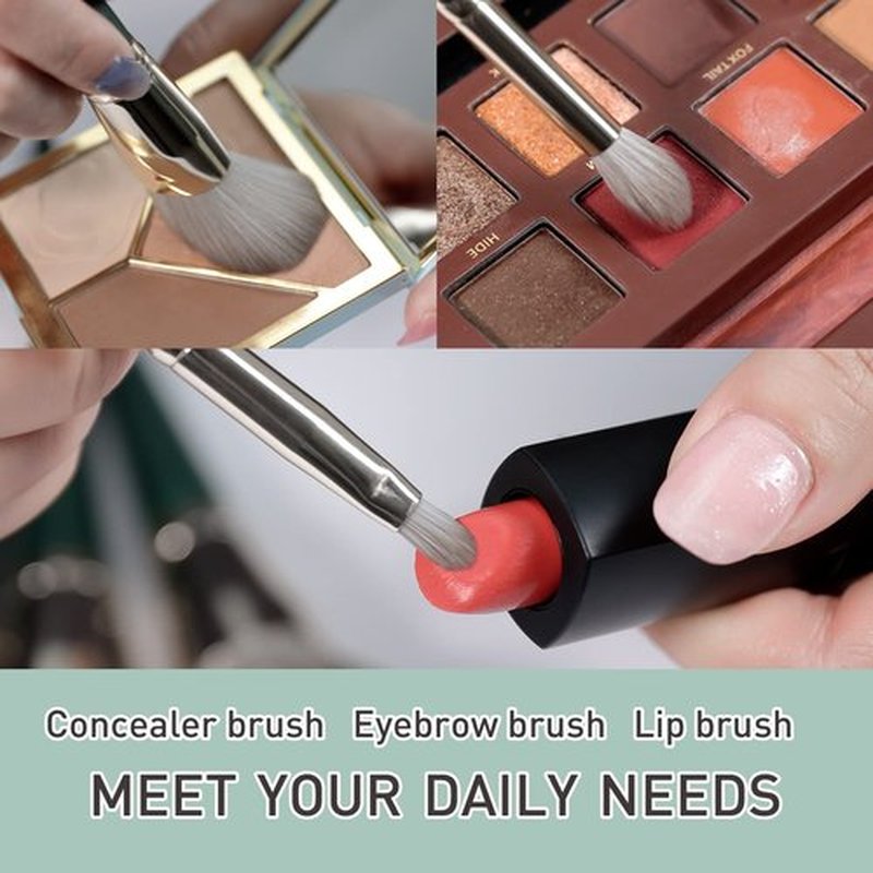Makeup Brush Set 16 Pcs Premium Synthetic Kabuki Foundation Powder Concealer Brushes for Face Cosmetic Eyeshadow Eyebrow Eyeliner with Makeup Sponge Brush cleaner in Storage Case, (Green)