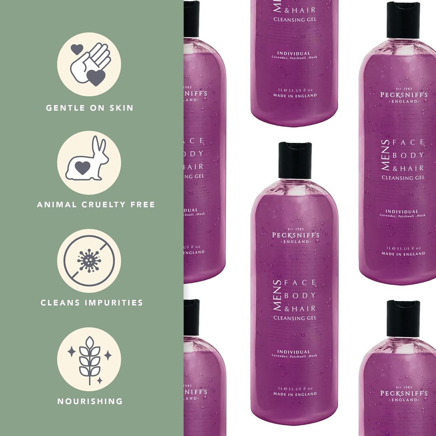 Sandalwood & Vanilla Shower Gel 750ml - Pecksniff's Classic Moisturizing Formula