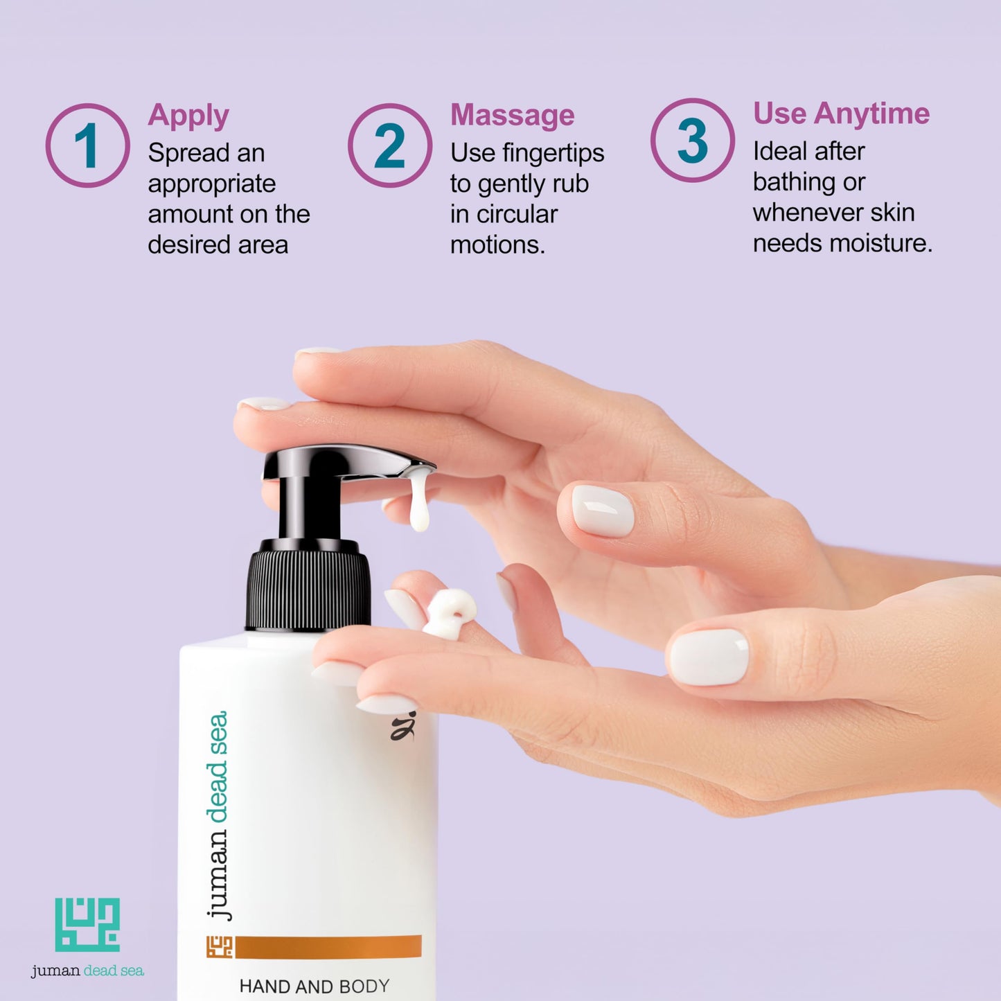 JUMAN Dead Sea Minerals Fast Absorbing & Non-Greasy Body Lotion | Vanilla | Intense Beauty Dry Skin Moisturizer | Hydrating Moisturizer with Shea and Cocoa Butter & Sweet Almond Oil | Vegan | 11.8 OZ