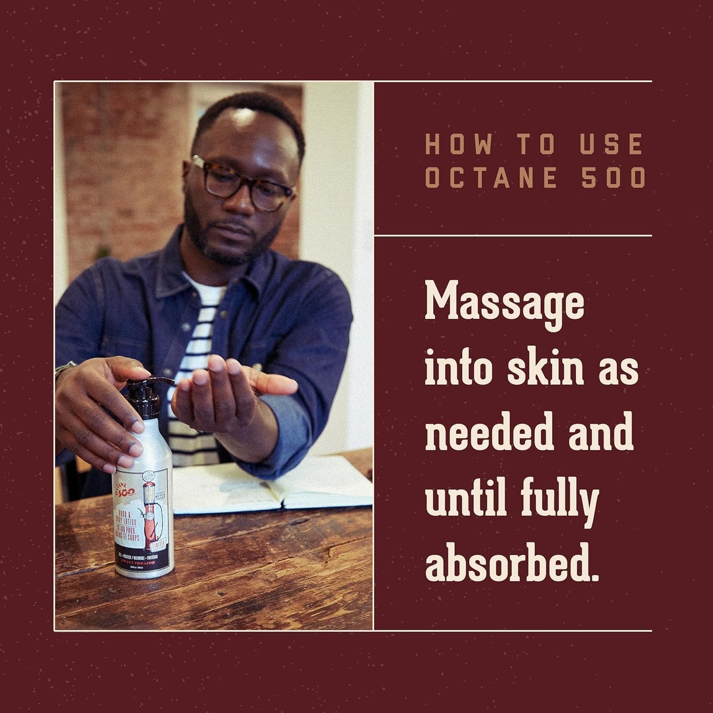 18.21 Man Made Octane 500 Sweet Tobacco Hand & Body Lotion, & Lip Balm 2-Set Bundle, All Hair & Skin Types for Men, Strengthens and Moisturizes in a Manly Aroma