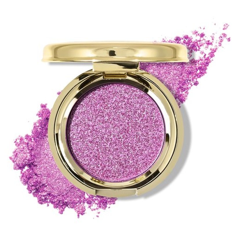 KYDA Single Puple Glitter Eyeshadow, Sparkling Pink Purple Eyeshadow, Pastel Purple Shimmer Pressed Powder Eyeshadow, High Pigment Eyeshadow Compact, Lightweight Blendable Eyeshadow, Pink Lilac