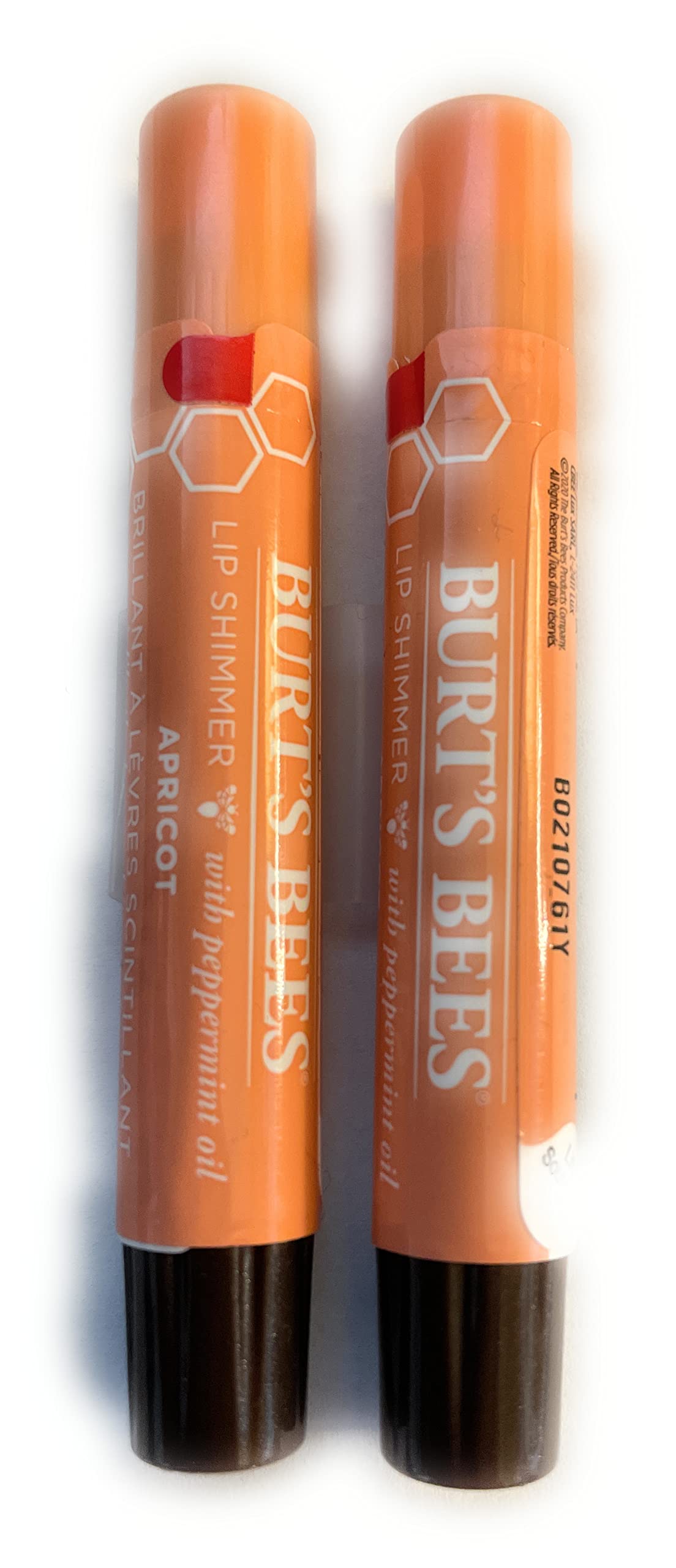 Burt's Bees Lip Shimmer, Apricot 0.09 oz (Pack of 2)