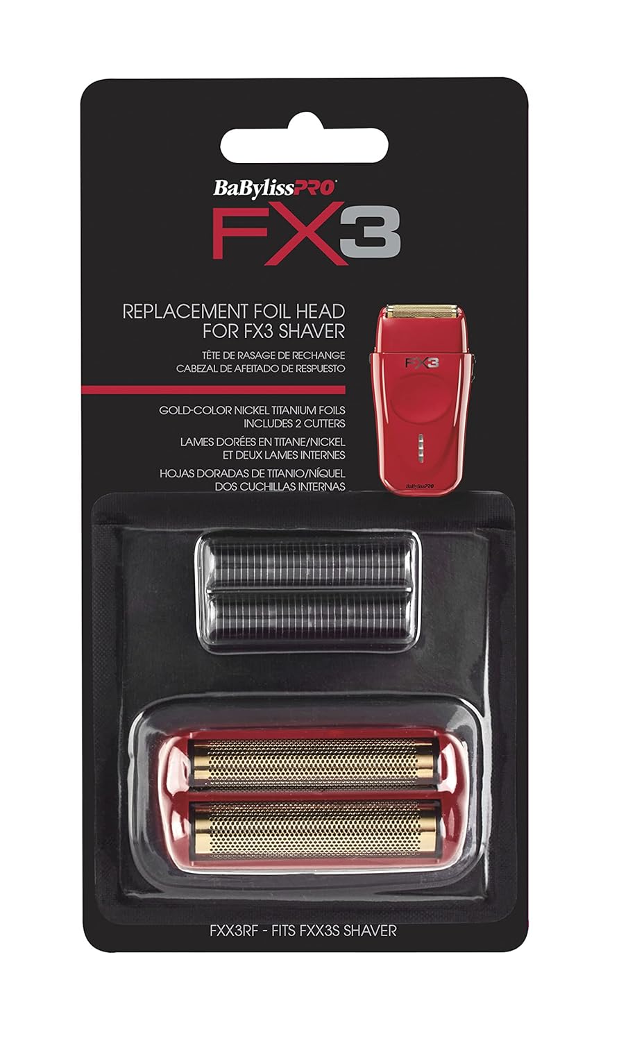 BaBylissPRO FX3 Professional High- Speed Replacment Double Foil Shaver Head with 2 Cutters