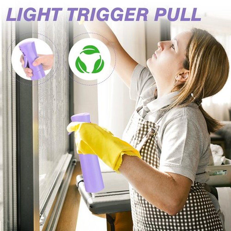 Continuous Spray Bottle for Hair (10.1oz/300ml) 2 Pack Mister Spray Bottles for Cleaning Empty Ultra Fine Water Mist Sprayer for Hairstyling Plant Garden Curly Hair Etc (Purple)