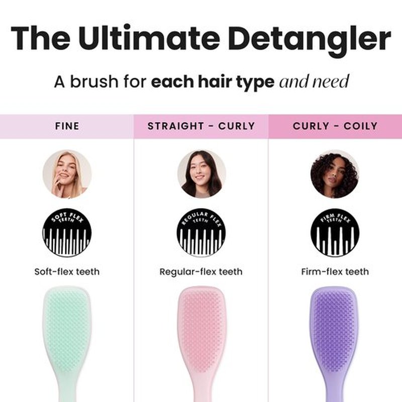 Tangle Teezer Ultimate Detangler Hairbrush for Wet & Dry Hair, Eliminates Knots & Reduces Breakage for All Hair Types, Millennial Pink