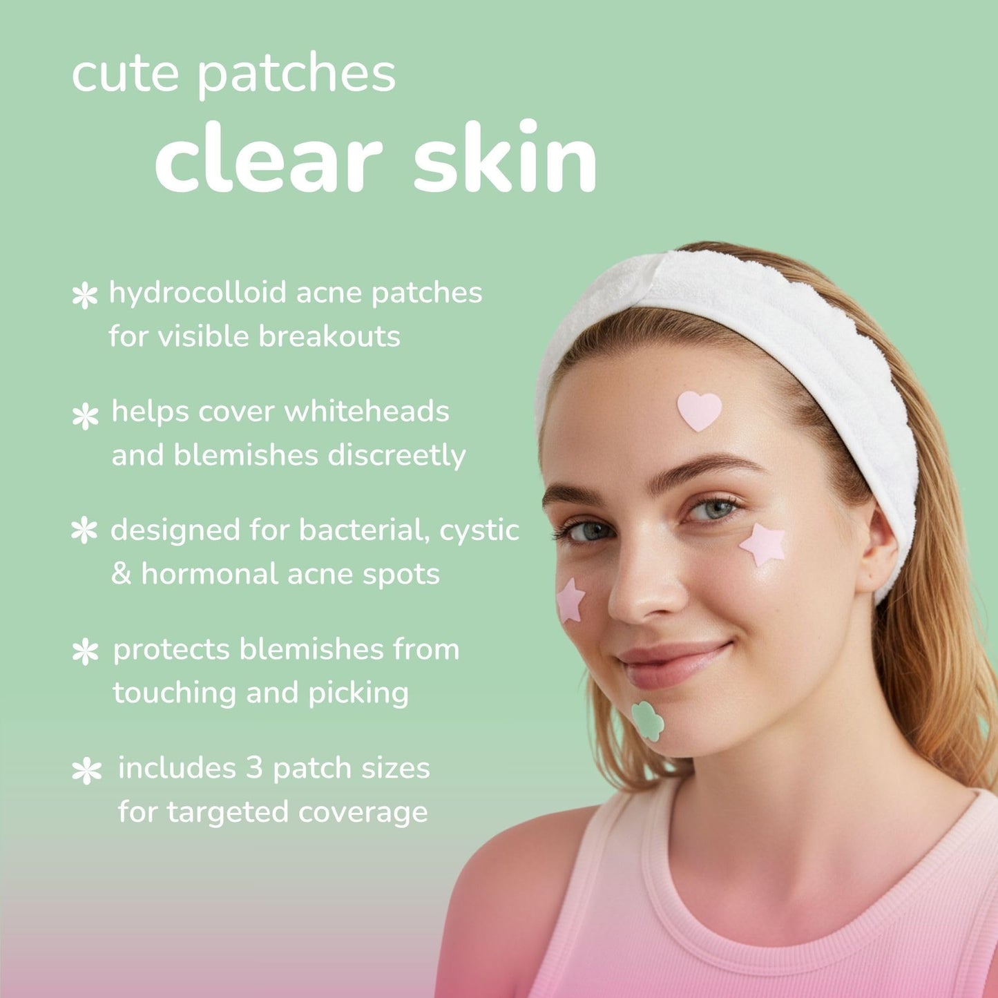 The Crème Shop Cotton Candy Skin Hydrocolloid Acne Patches - 72 count - 3 Size Variation - Blemish Patches for Breakouts, Whiteheads, Cystic & Hormonal Acne
