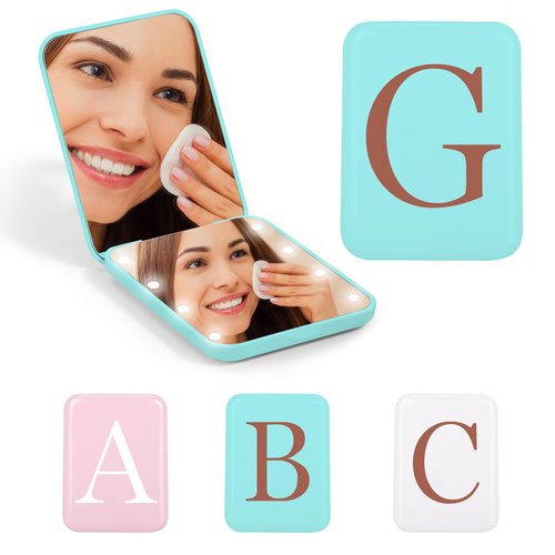 STINI Portable Mirror - Compact Mirror, Small Pocket Mirror, Makeup Mirror with Light, Portable Makeup Mirror 1X/3X Magnification Compact LED Mirror Initial G