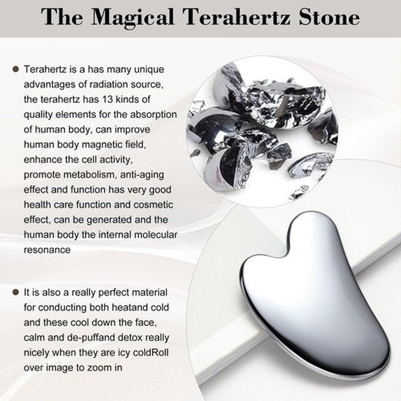 FSwsawX Terahertz Stone Gua sha Facial Tool，Natural Terahertz Gua sha Board