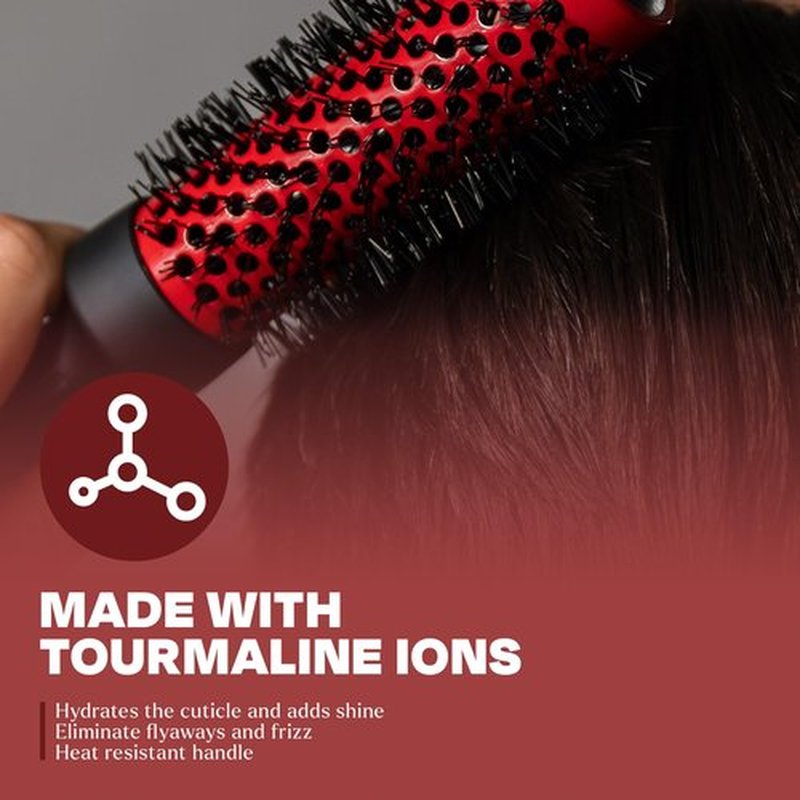 Ion Infused Ceramic Round Brush | Salon Quality Brush for Blow Drying | Fixes Damaged Hair | 2 Roller Brush for Wet & Dry Hair by TheSalonGuy