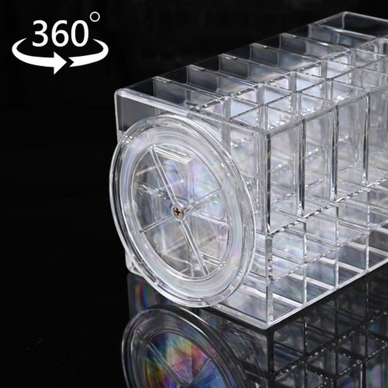 Ikee Design Lipstick Organizer with 53 Slots 360 Degree Rotating Spinning Makeup Organizer, Acrylic Lip Gloss Organizer for Lipsticks, Brushes, Cosmetic Storage Display, Bathroom, Vanity, Countertop