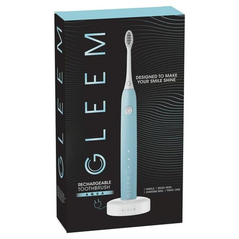 Gleem Rechargeable Electric Toothbrush, Aqua