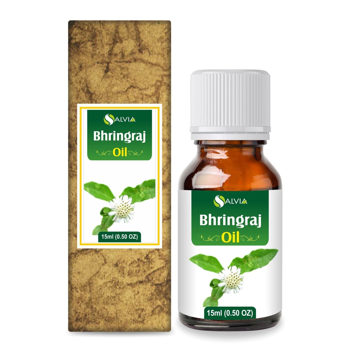 Salvia Bhringraj Oil Cosmetic Grade (15 ml / 0.51 fl oz) with dropper - Nourishing Natural Oil for Scalp & Hair Care DIY Formulations