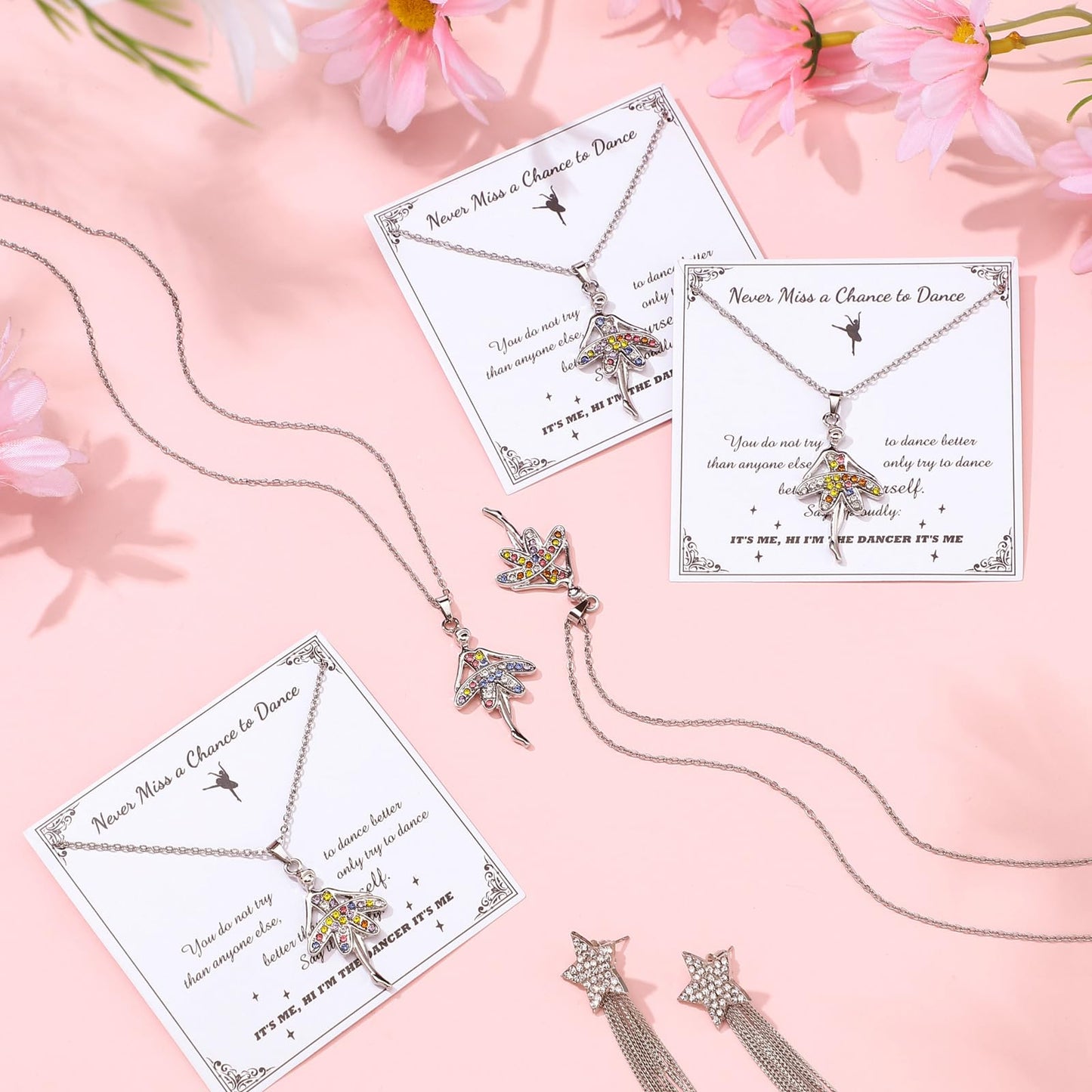 Liliaafar 24 Set Dance Recital Gifts Bulk Ballerina Gymnastic Soccer Necklace Graduation Gift for Dancer Gymnast Team Cheer Grad Party Goodie Bag Stuffer (Fresh)
