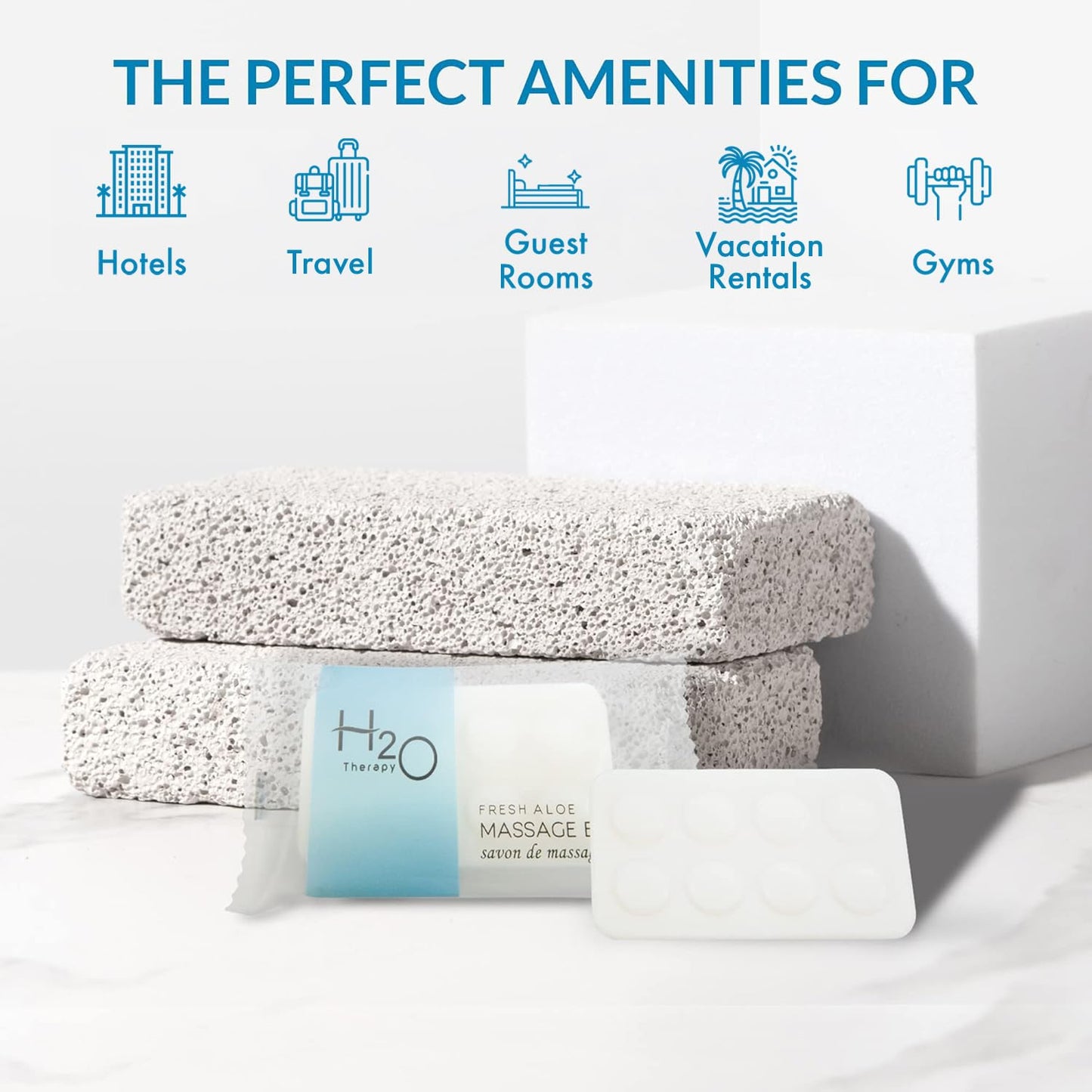 Travel Size Hotel Bar Soap 400 Count 1 oz Massage Bars Guest Amenities for Hotels Vacation Rentals and Short Term Rentals Paraben Free Fresh Scent Infused with Aloe and Olive Oil by H2O Therapy