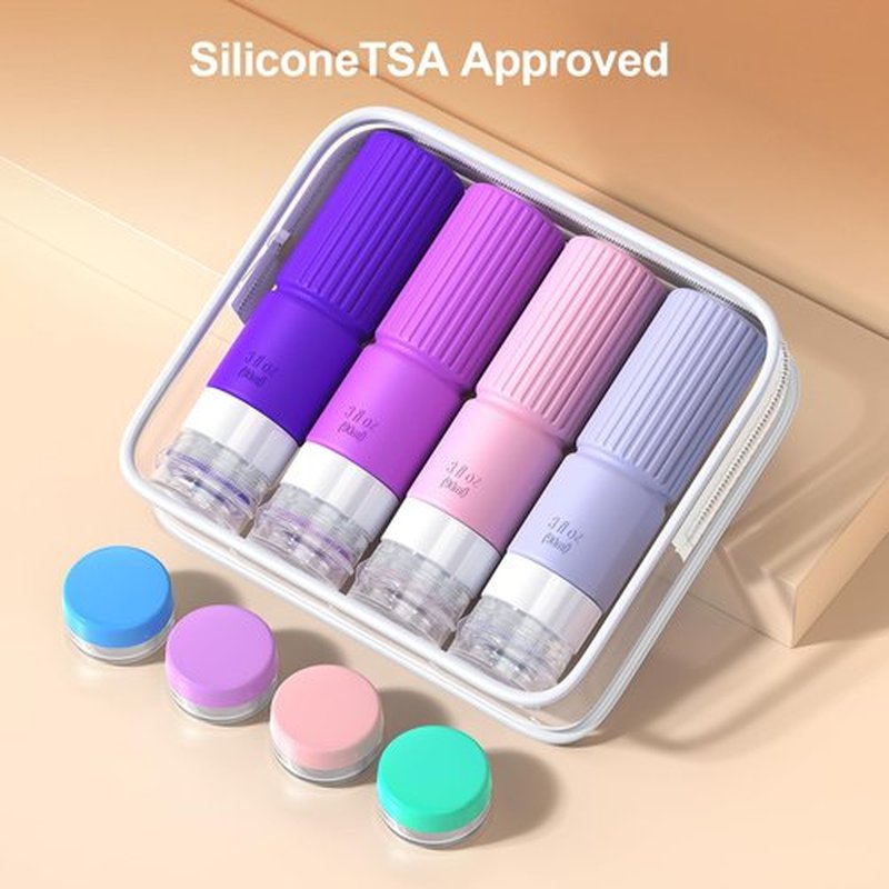 18pack Travel Bottles for Toiletries,TSA Approved Silicone Travel Containers for Toiletries,Leak Proof Refillable Liqus Shampoo And Conditioner Travel Essentials toiletry Bottles
