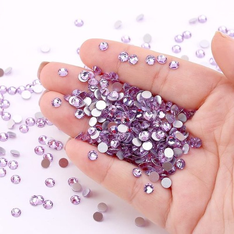 Novani Crystal Rhinestones, Flatback Loose Gemstones 1440pcs Glass Rhinestones for Clothes Shoes Crafts Makeup Nail Art and DIY Decorations(SS6, Lavender)