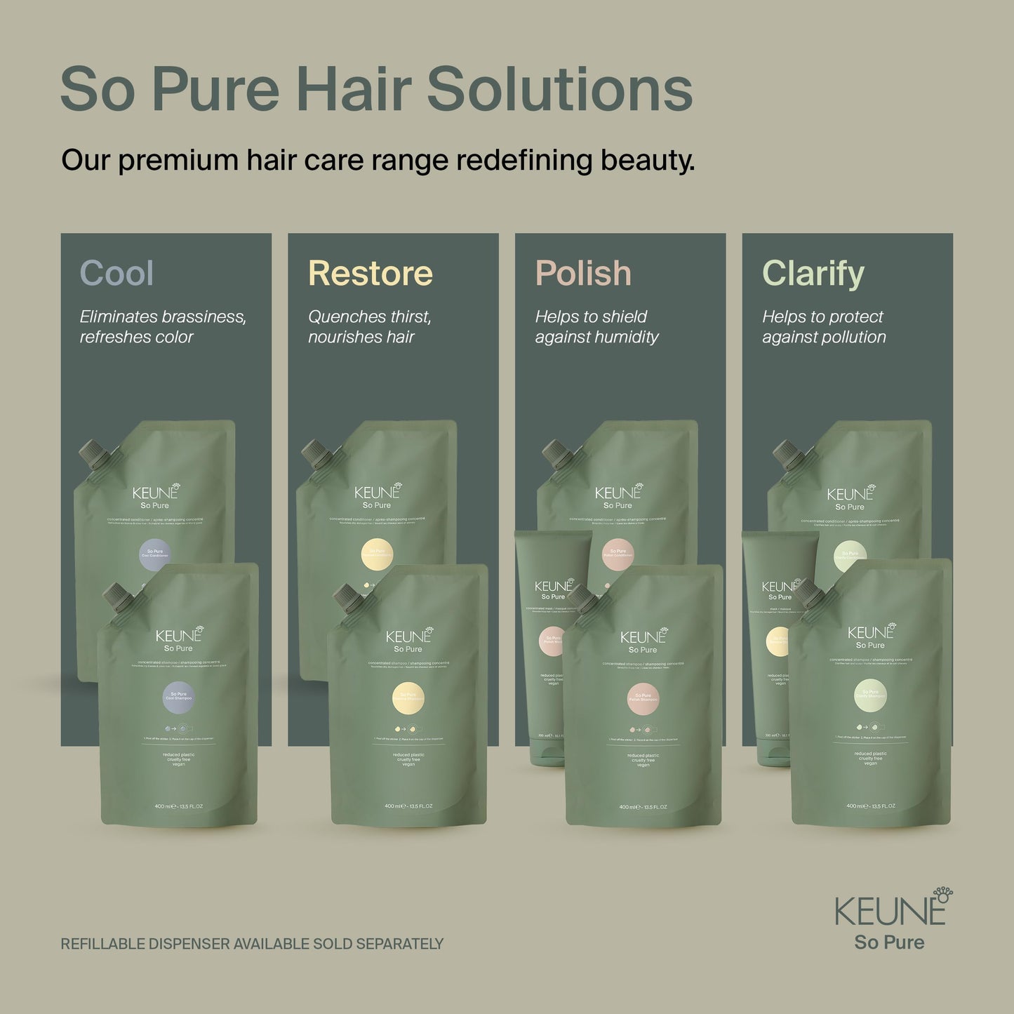 KEUNE So Pure Polish Hair Mask, Smoothing Anti Frizz Treatment with Chia Seed Extract for Frizz Control, Shine and Humidity Resistance, 10.1 Fl Oz