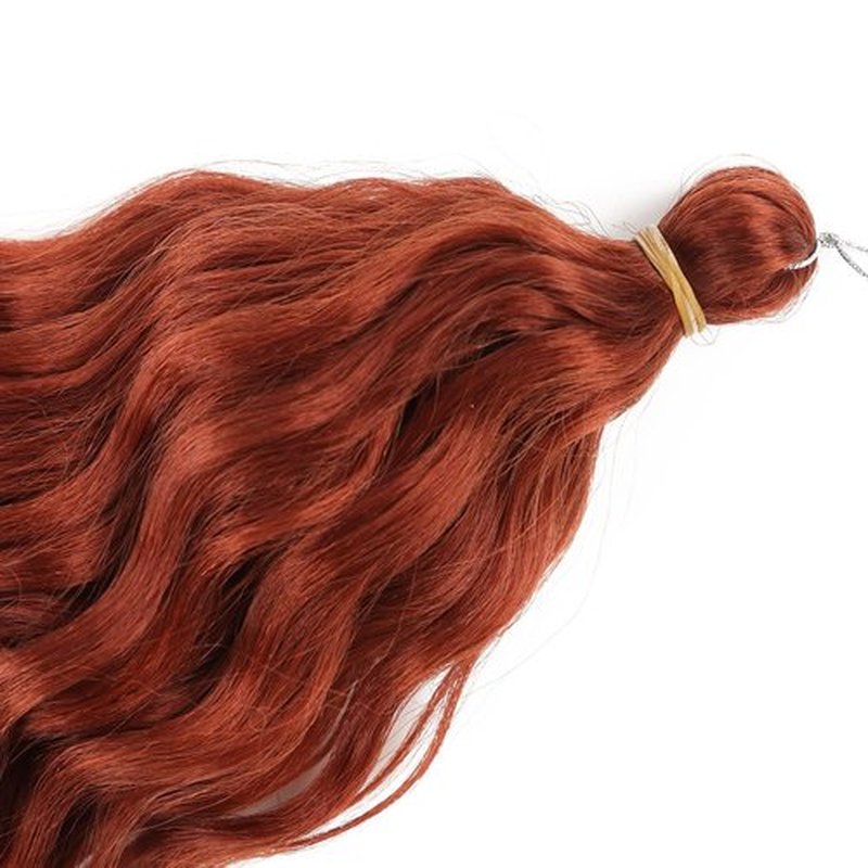 MAYSA Copper Ocean Wave Crochet Hair Extension, 22 inch 6packs Curly Braiding Crochet Hair, Synthetic Crochet Hair Extensions for Women #350 Copper Red