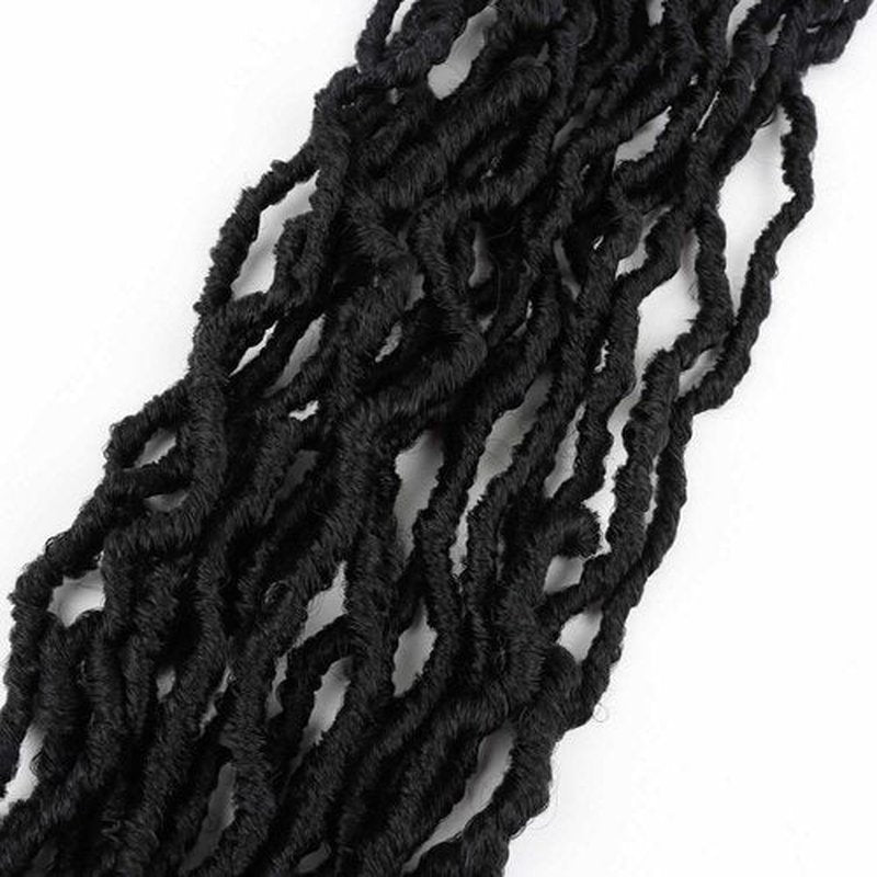 6 Packs 36 Inch Soft Locs Crochet Hair Pre Looped Curly Wavy Faux Locs Crochet Braids for Natural Butterfly Crochet Hair for Black Women (36 inch(pack of 6), 1B)