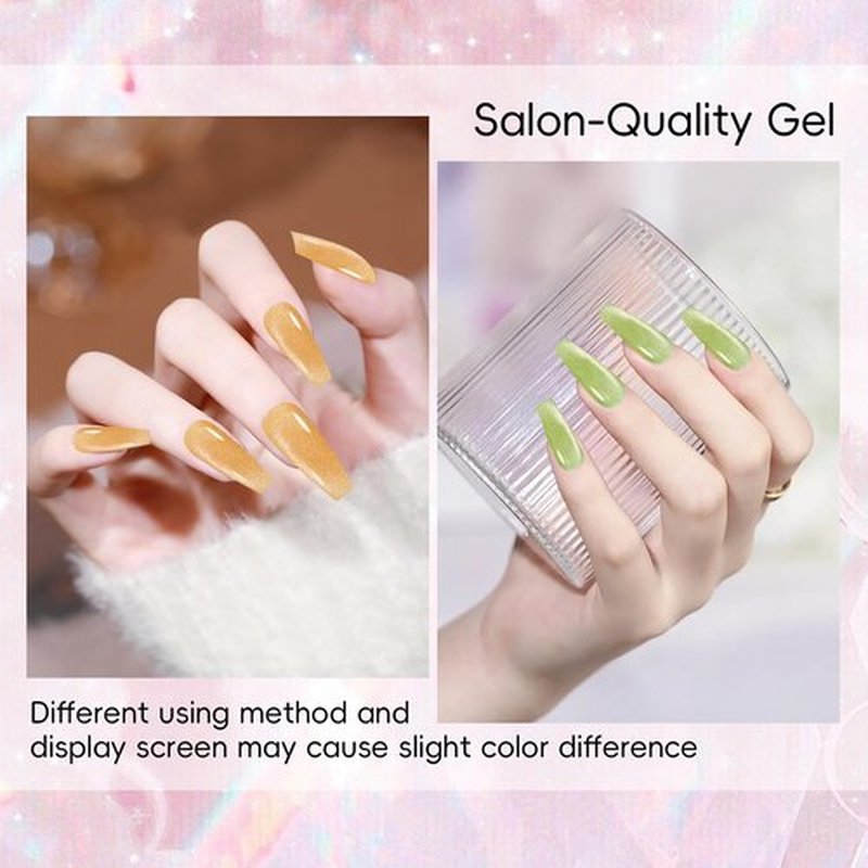 ADHERE Cat Eye Gel Nail Polish, Magnetic Gel Polish Set 12ml 8 Colors with 1 Magnet Sticks, Cat Eye Effect Nail Gel Soak off Nail Art Gift for Ladies ﻿