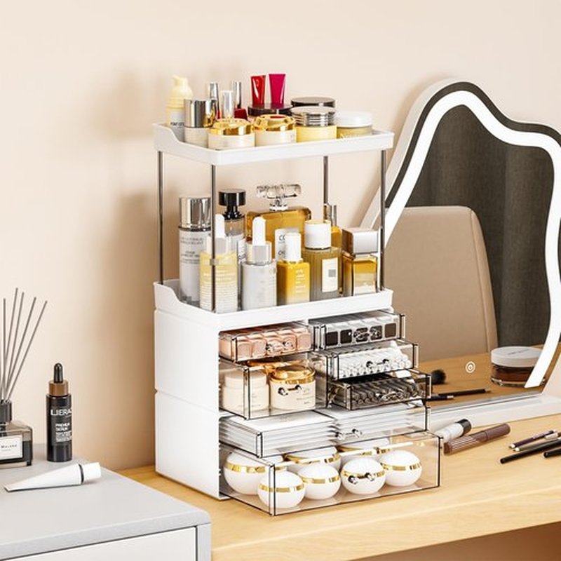 3 Pack Clear Bathroom Counter Organizers and Storage - Stackable Design,19.1" Tall Large Capacity - Suitable as Makeup Organizers,Vanity Perfume Organizer,Dresser Top Organizer for Bedroom