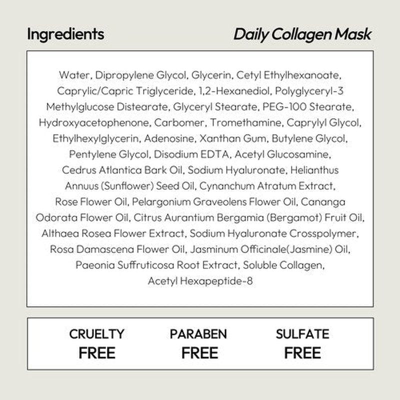 LAPCOS Collagen Sheet Mask, Firming Daily Face Mask with Collagen Peptides for Anti-Aging, Helps to Minimize Wrinkles, Restores Skin Elasticity & Firmness, Korean Beauty Favorite, 5-Pack