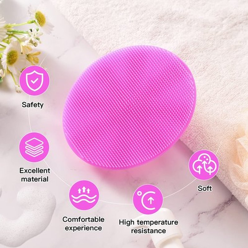 INNERNEED Food-Grade Soft Silicone Body Cleansing Brush Shower Scrubber, Gentle Exfoliating and Massage for All Kinds of Skin (Purple)