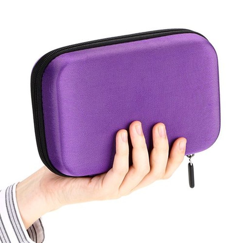 Hipiwe Hard Shell Essential Oil Carrying Case Holds 12 Bottles (Can hold 5ml, 10ml, &10ml Rollers) Travel Size Essential Oils Bag Organizer Perfect for Essential Oils Bottle (Purple)
