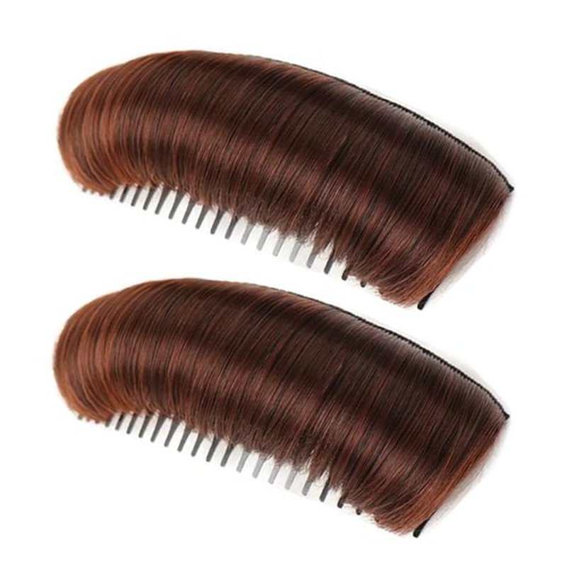 Invisible Fluffy Hair Pad, 2025 New Bump It Up Hair Accessory Volume Clip, Natural Fluffy Hair Bumps for Volume Insert, Invisible Fluffy Hair Pad Blonde for Women Girls (2pcs Dark Brown)