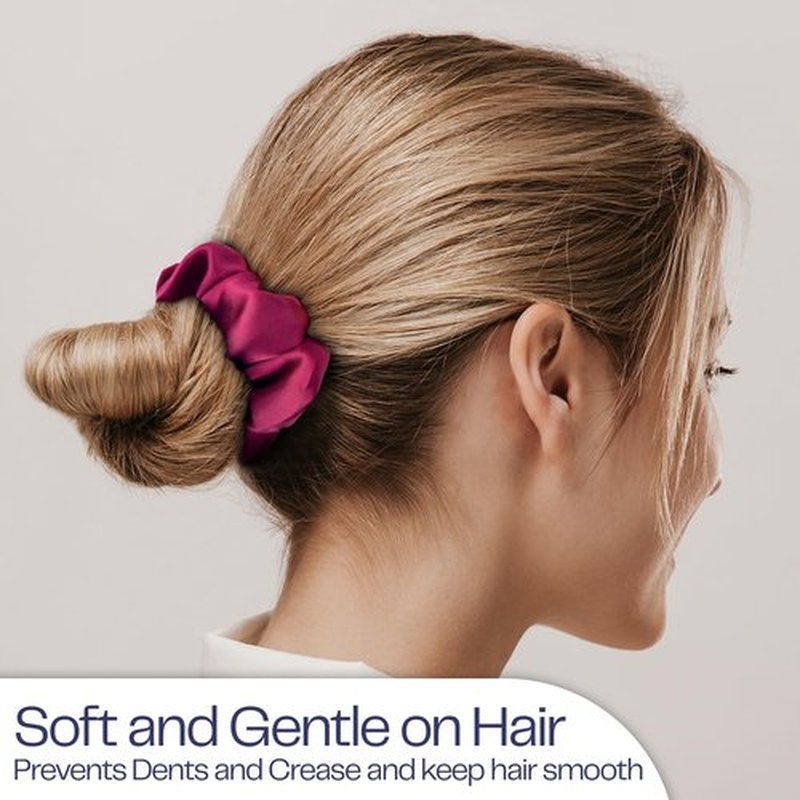 Celestial Silk Mulberry Silk Scrunchies for Hair (Gold, Black, Cranberry)
