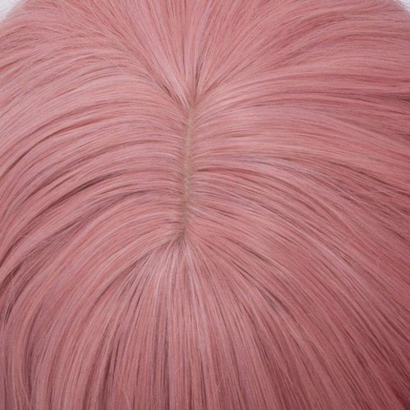 BUFASHION 14" Women Short Wavy Curly Wig Light Pink Bob Wig Cosplay Halloween Synthetic Wigs Wigs With Neat Bang Wig With Free Wig Cap (Light Pink 1)