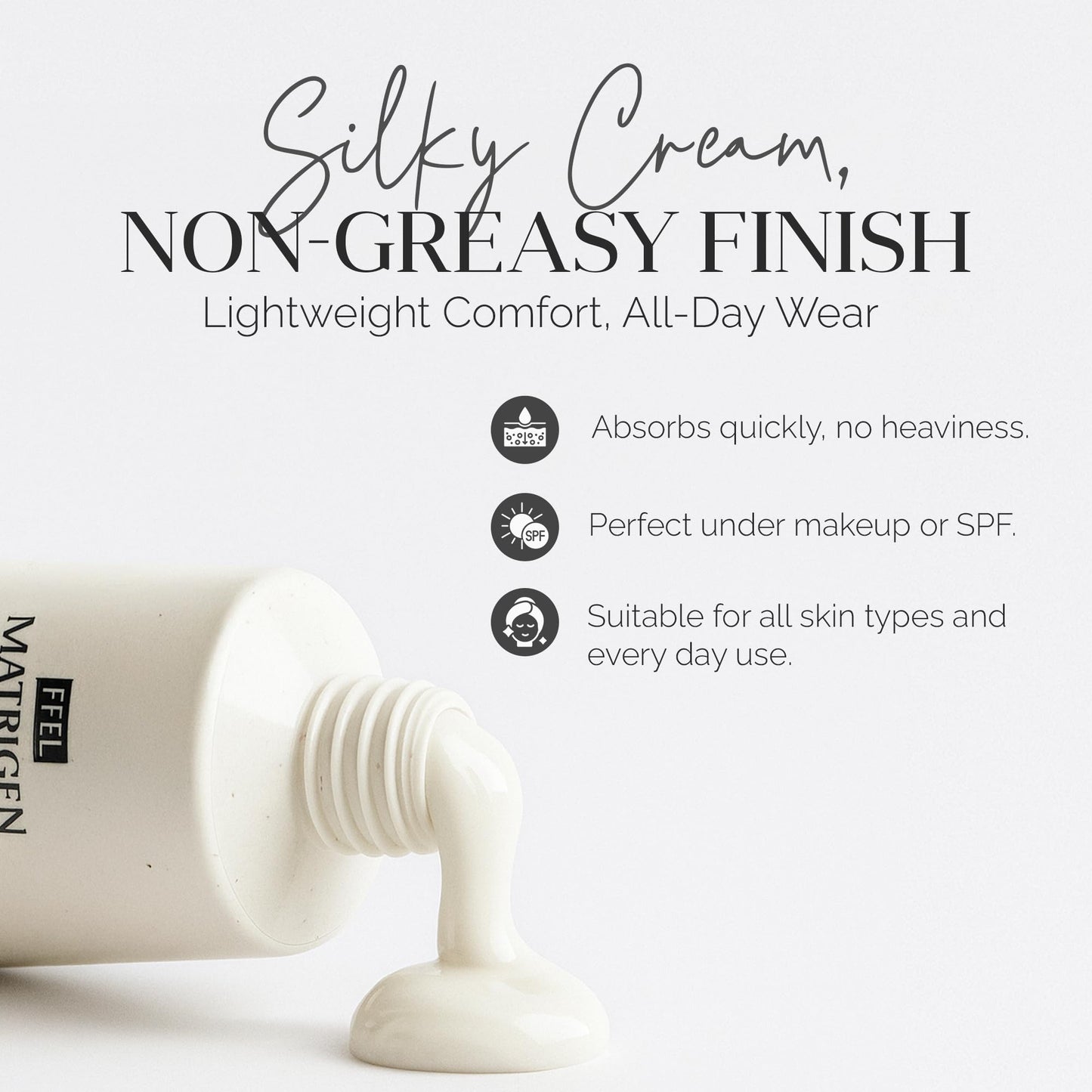FEEL MATRIGEN Collagen Hydrating Cream with Niacinamide, Hydrolyzed Collagen, Panthenol & Ceramide – Deep Moisture, Skin Barrier Support, Firmness & Radiance, 1.35 fl. oz