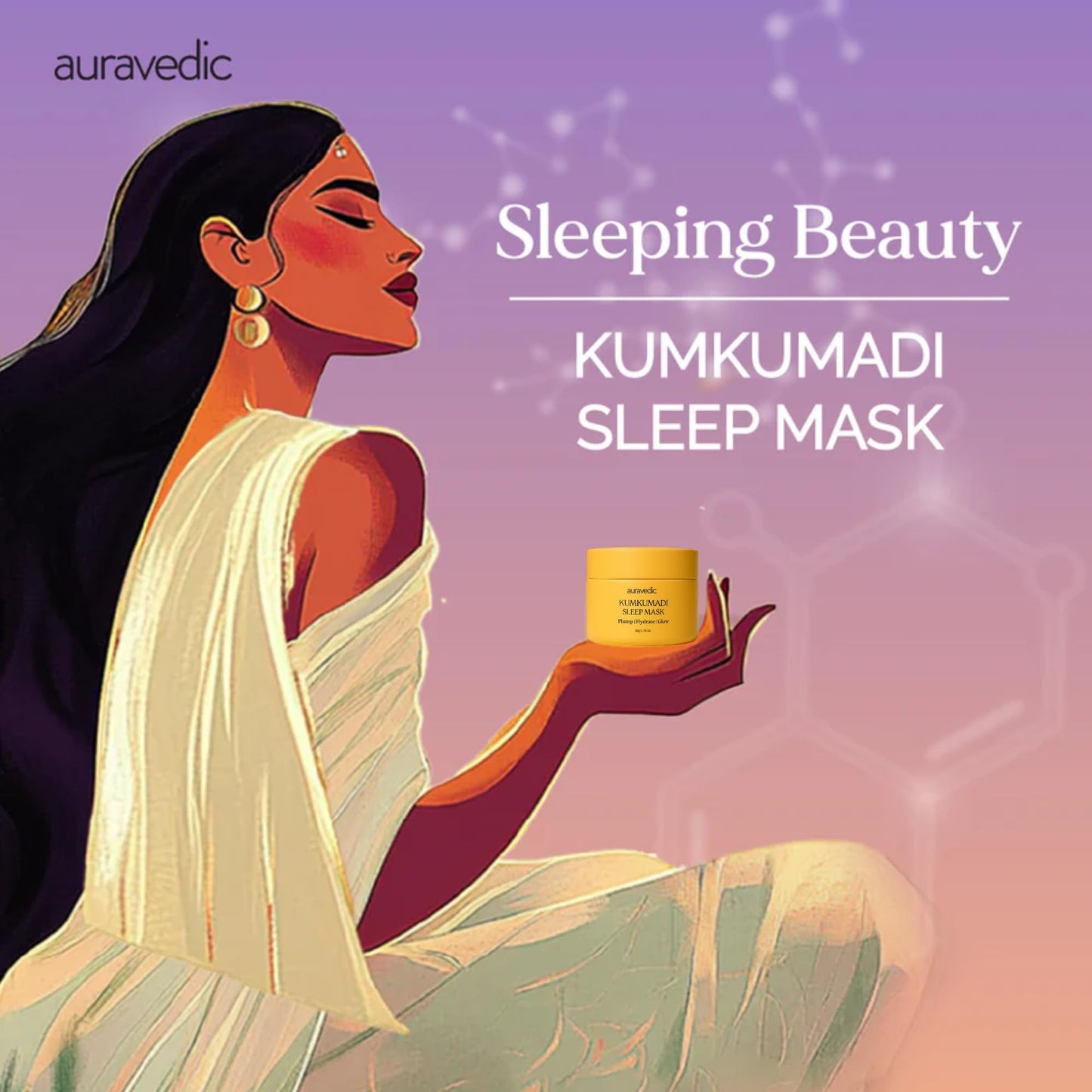 Auravedic Kumkumadi Overnight Face & Sleeping Mask | Deep Hydration & Plumping Night Treatment for Radiant-Looking Skin | Ayurvedic Face Mask for Dull, Dry Skin | 1.76 Oz (50g)