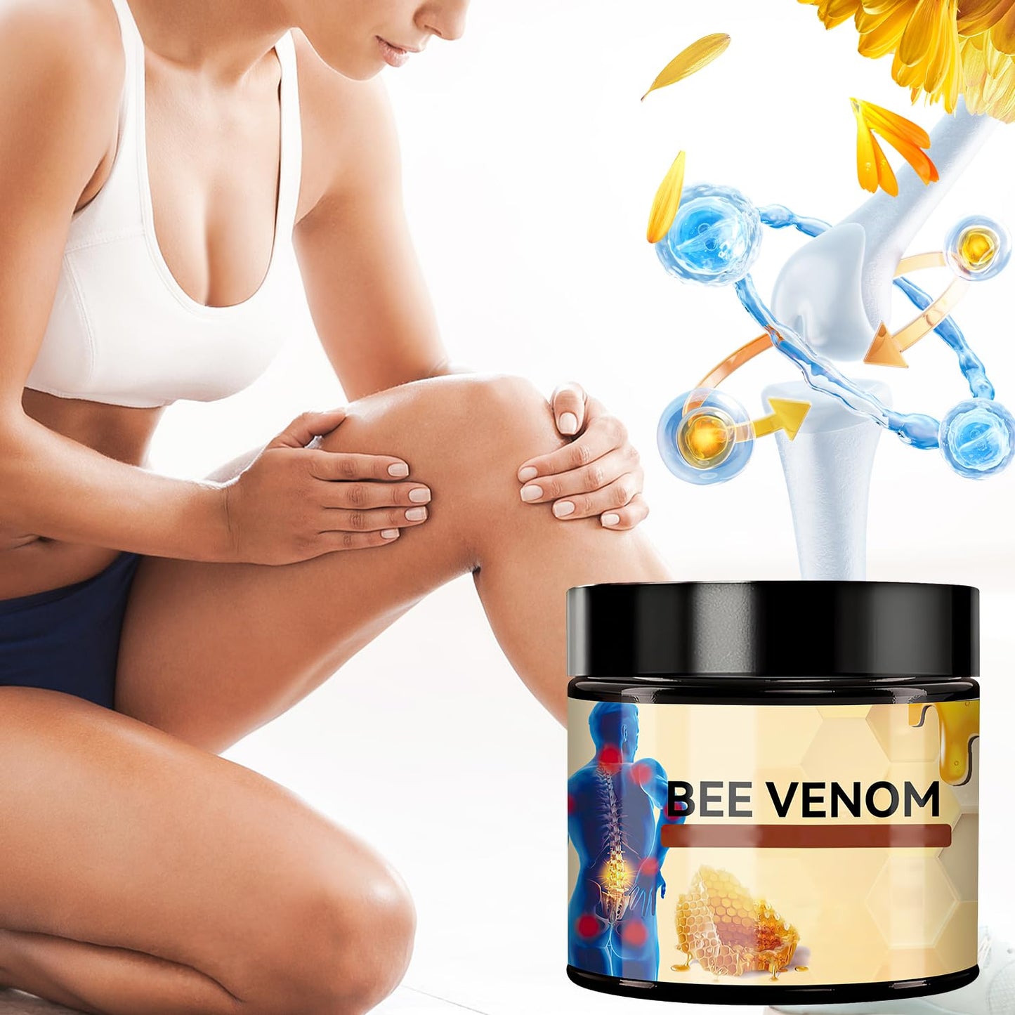 2Pcs Bee Venom Moisturizing Cream,Professional New Bee Venom Professional Cream,Bee Venom Cream,Natural Formula,Fast-Absorbing,Lightweight Skin Care Cream for Daily Body