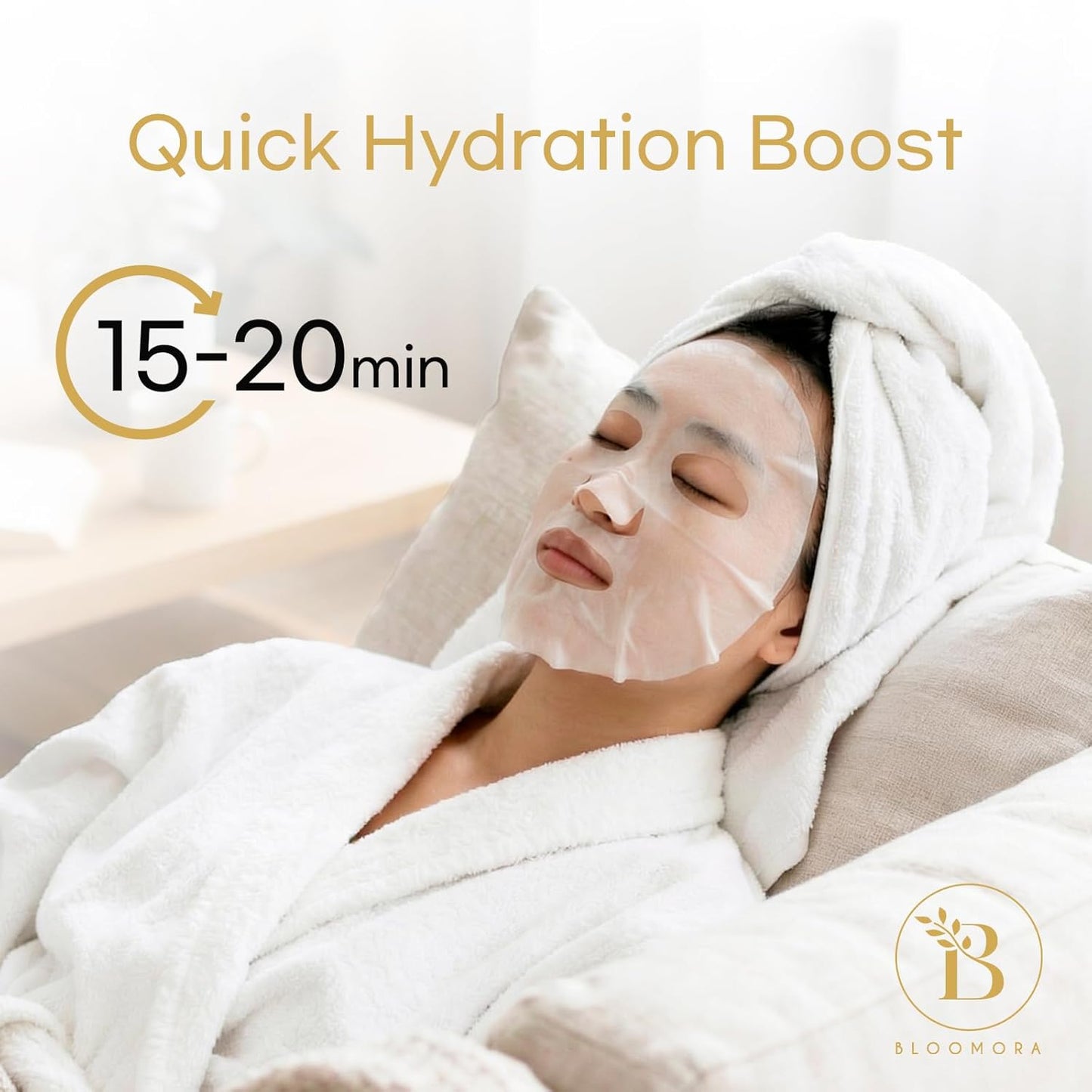 Hyaluronic Acid & Collagen Face Mask Set - 10 Pack | Deep Hydration & Moisturizing Sheets for All Skin Types