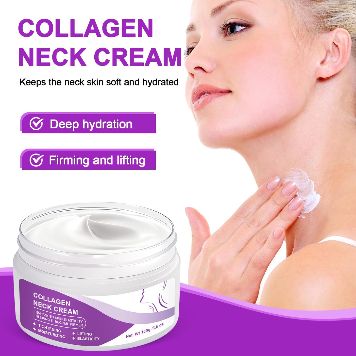 Retinol & Collagen Neck Firming Cream - Visibly Smooths Crepey Neck Skin & Deep Lines, Tightens and Lifts for a Hydrated, Youthful Look, Anti-Aging Face Care Cream for Women & Men 100g
