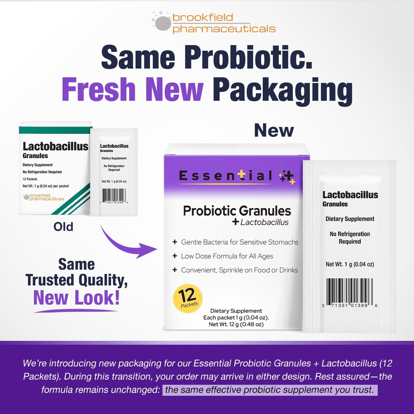 Lactobacillus Probiotics for Women and Men 12 Packets with Lactobacillus Acidophilus & Bulgaricus Probiotic, Dietary Supplements Granules for Daily Gut Support, Digestive Health & Internal Balance