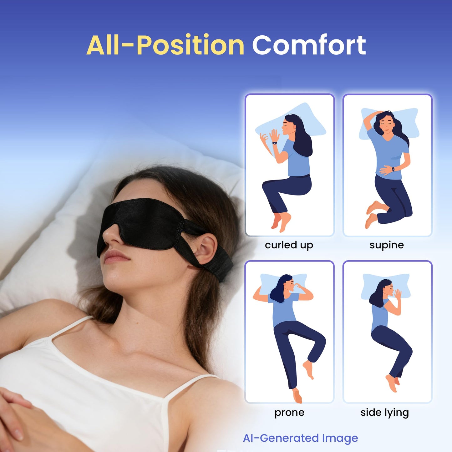 CROUVM 100 Packs Disposable Sleep Masks Bulk, Blackout Blindfolds for Men Women, Soft Eyemasks Adjustable for Sleeping Travel Yoga, Light Blocking Night Eye Mask for Party Games Team Building