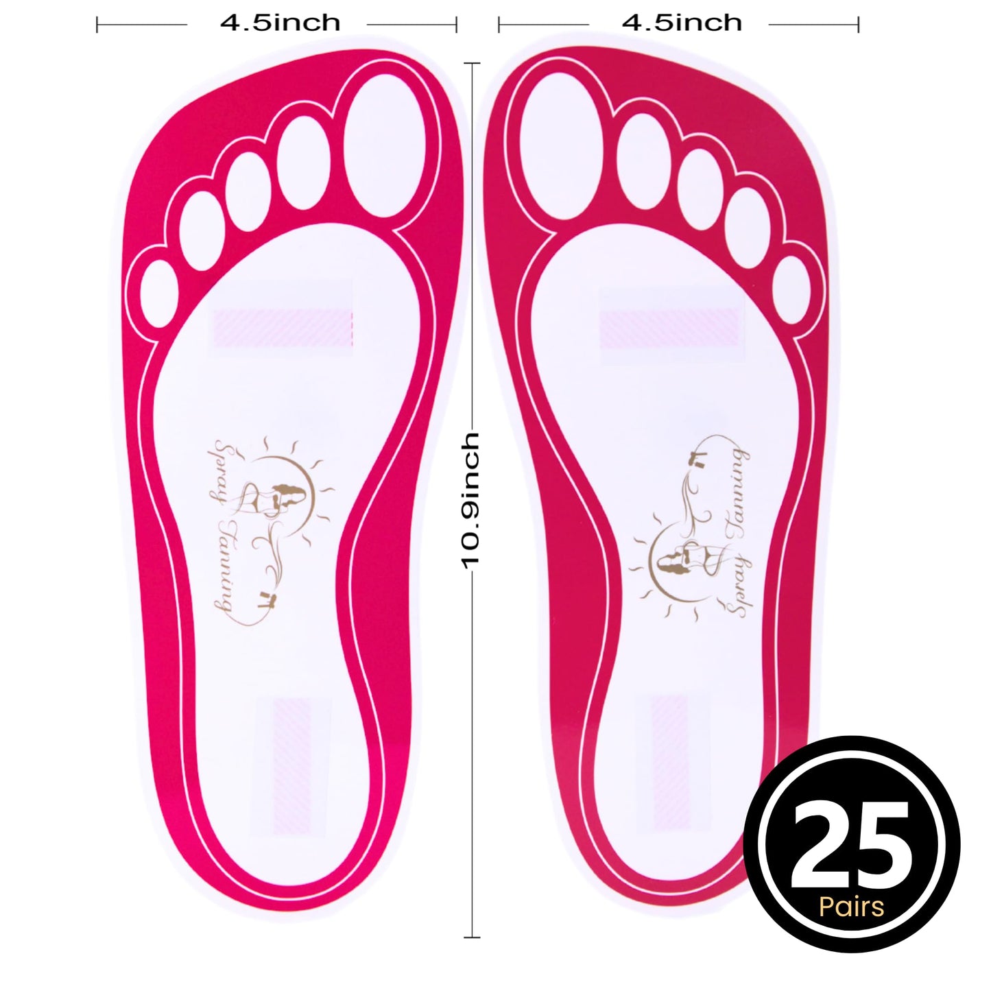 25Pairs(50Feets) Disposable Stick Spray Tanning Feet Pads Perfect for preventing spray tan solution,Deluxe & Hygienic Spray Tan Feet Pads-Ideal for Salons and Spas or Home,Easy to Apply