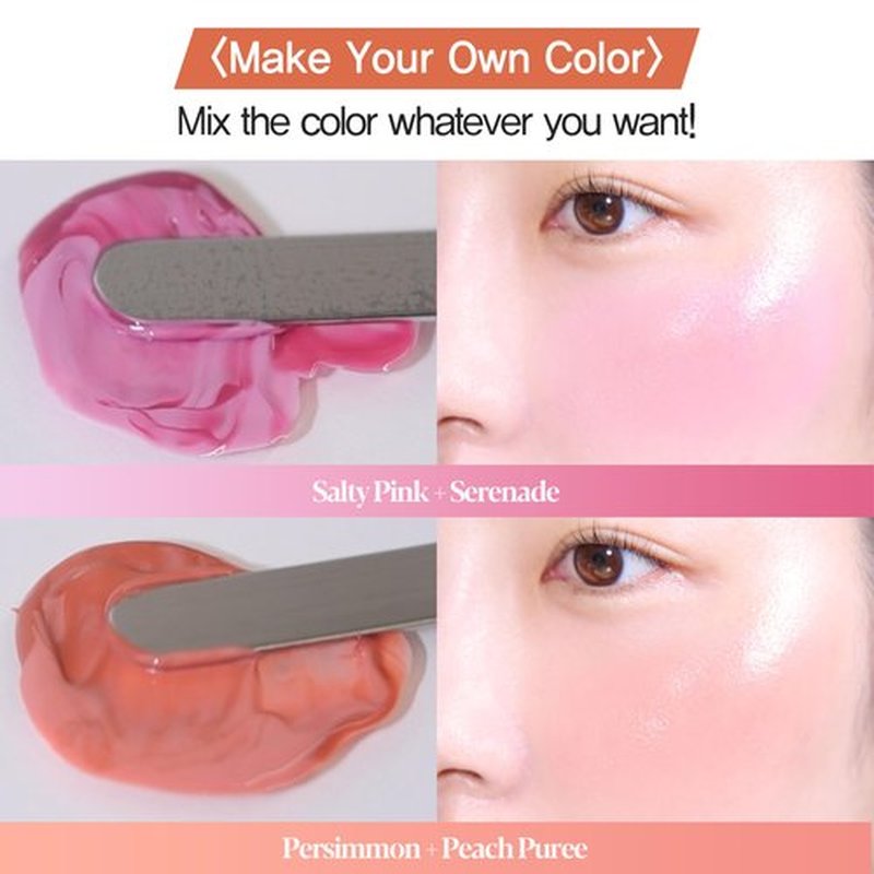 espoir Tone-Pairing Liquid Blush #4 Persimmon │ Moisturizing Formula To Express Dewy Cheeks │ Watercolor-like Subtle and Beautiful Color Blush │ K-pop Idol Blush of Korean Makeup