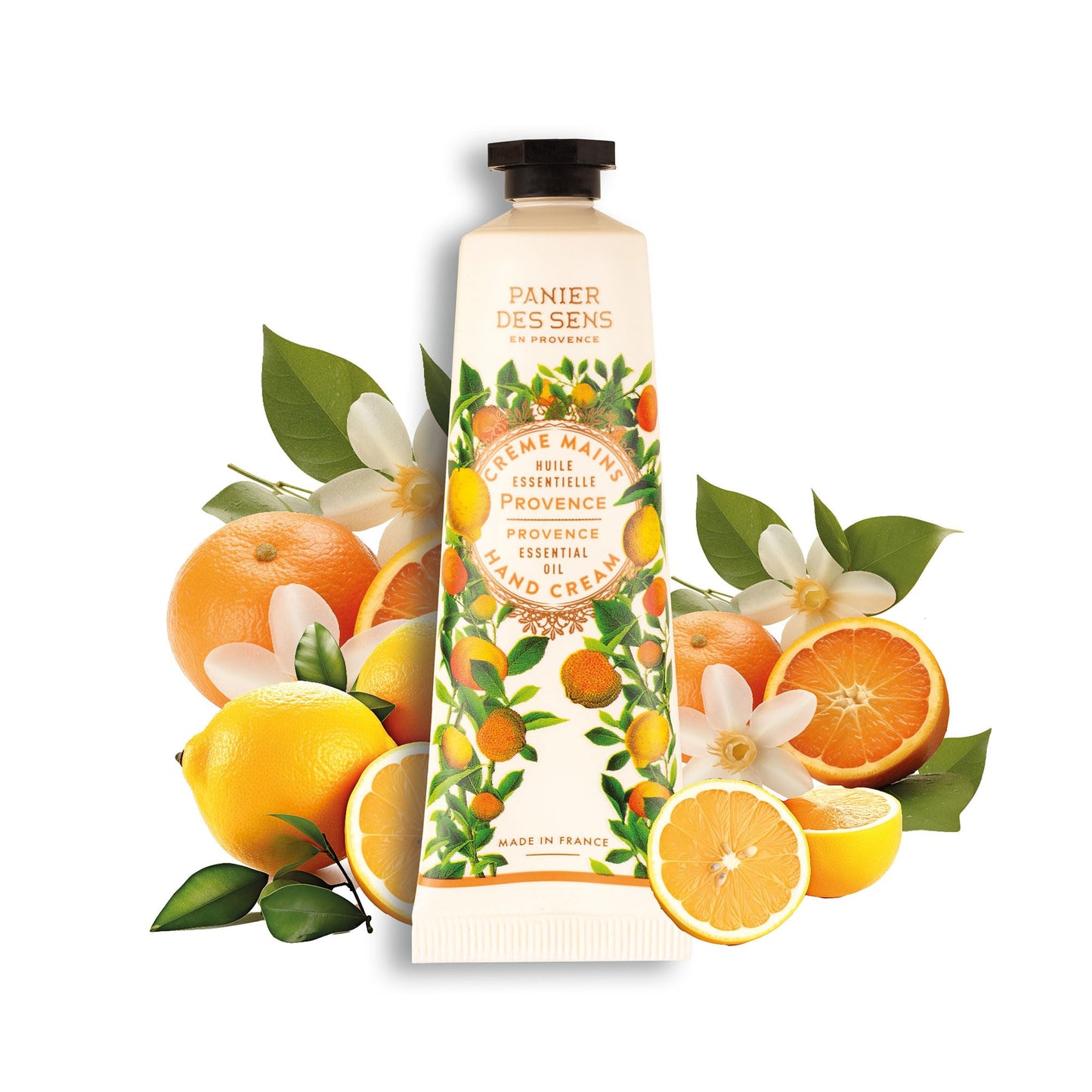 Panier des Sens Provence Citrus Mini Hand Cream for Women – French Travel Size Hand Cream for Dry Hands, Fast-Absorbing Non-Greasy Vegan Shea Butter Moisturizer, 1 Fl Oz