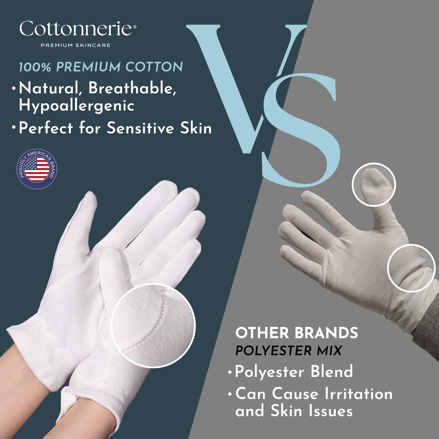 Gaxcoo Cottonnerie Cotton Gloves for Dry Hands Sleeping, Moisturizing Gloves Overnight, Hand Moisturizer Gloves, Moisture Gloves for Dry Hands Overnight, Sleeping Gloves, Eczema Gloves, Medium 3 Pair