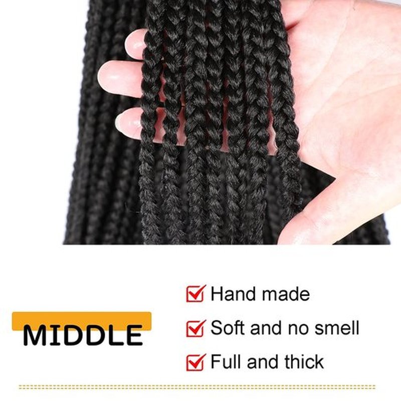 7 Packs Goddess Box Braids Crochet Hair 14 Inch Prelooped Crochet Box Braids Crochet Hair for Black Women Braiding Hair (14 Inch 7 Packs, #1B)