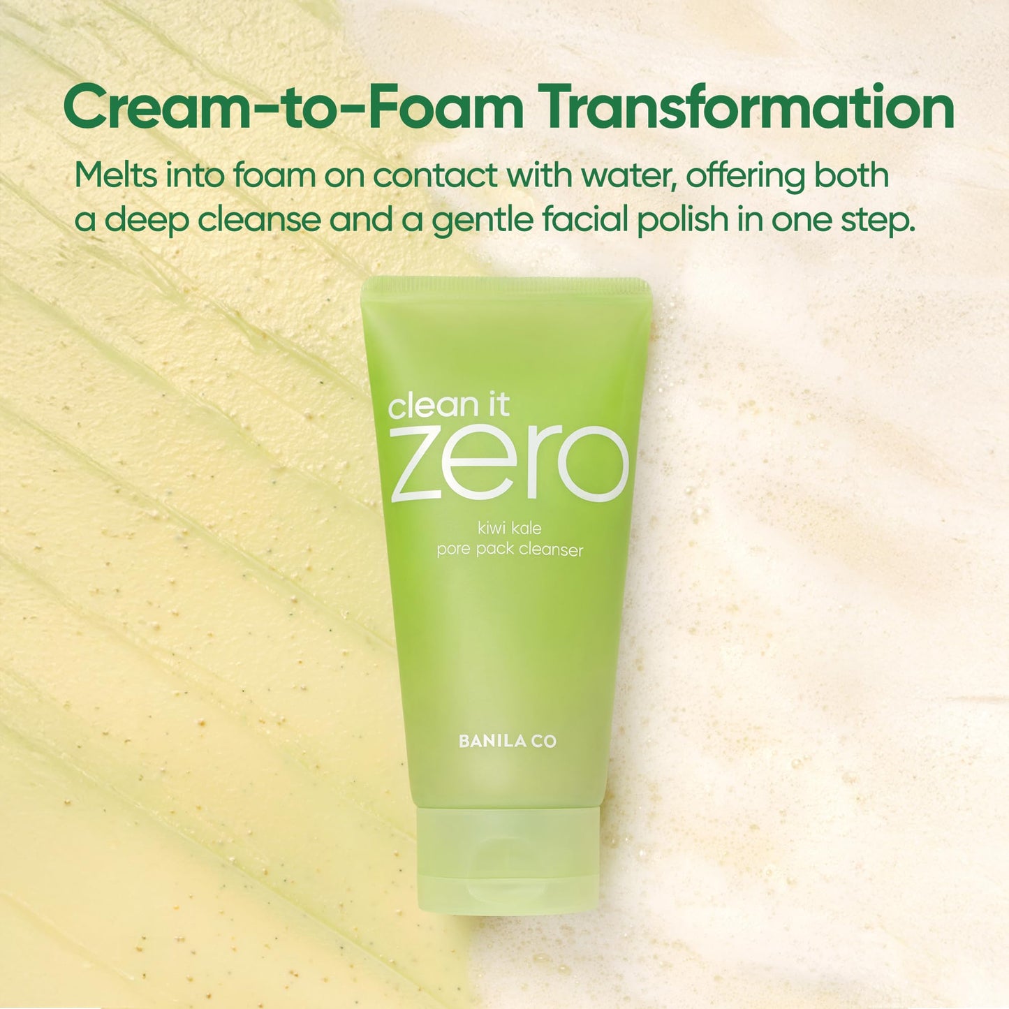 BANILA CO Clean It Zero Kiwi Kale Pore Clarifying Facial Wash | Vegan Cleanser for Smooth, Balanced Skin | Gentle Exfoliating Wash-Off Pack for Refining Texture (180g / 6.35 oz)